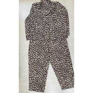 Ann Taylor Loft Sleepwear Pajamas Animal Print Loungewear Brown
